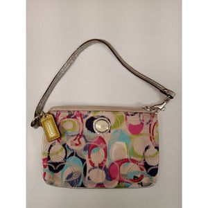 Coach Logo Print Wristlet